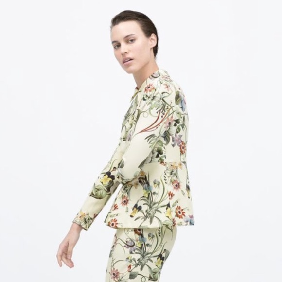 Zara Tops Zara Floral Long Sleeve Peplum Top Poshmark